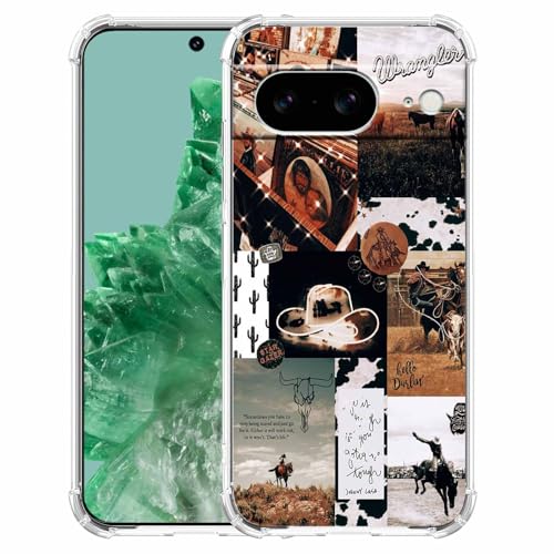malegaon Schutzhülle für Google Pixel 8, Motiv: Vintage Cowboy Aesthetic Wild West Life Collage, trendig, weiches TPU, transparent von malegaon