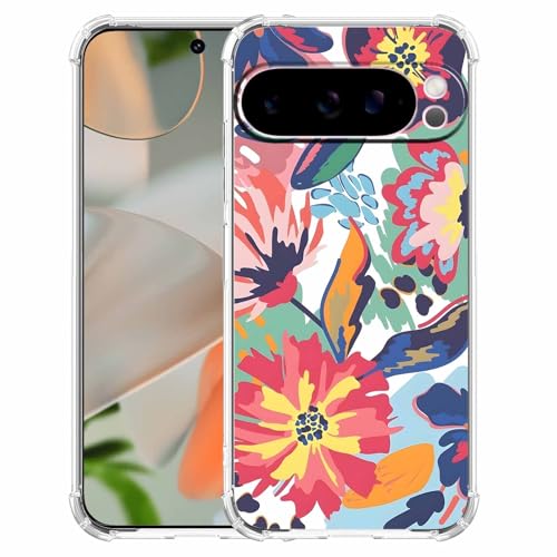 malegaon Schutzhülle für Google Pixel 9 Pro XL (Aquarell-Blumenmalerei, ästhetisches Blumenmuster, trendig, weiches TPU) von malegaon