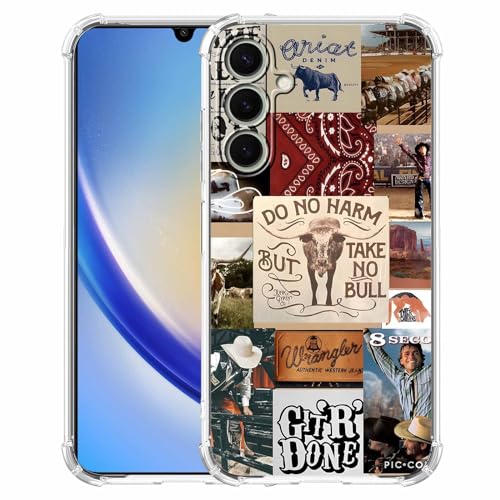 malegaon Schutzhülle für Samsung Galaxy A34, Cowboy-Cowgirl-Collage, weiche TPU-Bumper für Galaxy A34 von malegaon