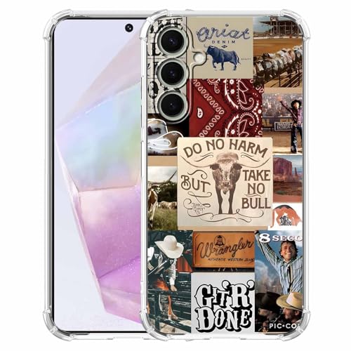malegaon Schutzhülle für Samsung Galaxy A35, Cowboy-Cowgirl-Collage, weiche TPU-Bumper für Galaxy A35,6 Zoll (16,8 cm) von malegaon