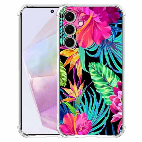 malegaon Schutzhülle für Samsung Galaxy A35, Hibiskusblume, ästhetisch, tropisches Blumenmuster, trendig, weiches TPU, vollständige Schutzhülle von malegaon