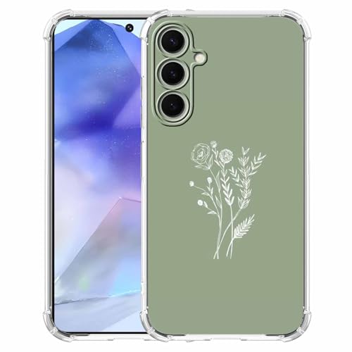 malegaon Schutzhülle für Samsung Galaxy A55 mit Blumen-Motiv, ästhetisches, minimalistisches, kunstvolles botanisches Muster, weiche TPU-Schutzhülle, kompatibel mit Galaxy A55,6 Zoll (16,8 cm von malegaon