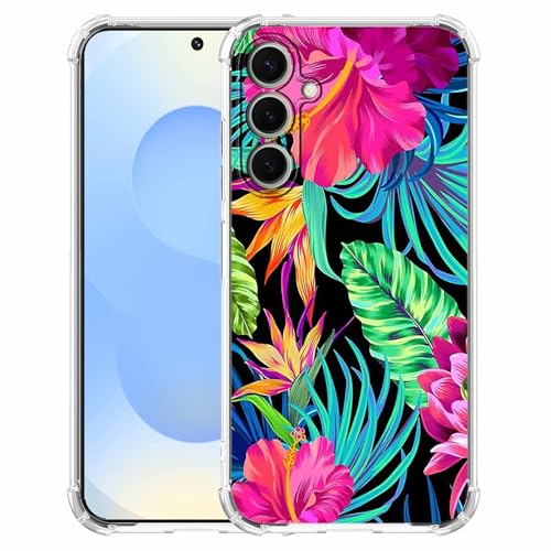 malegaon Schutzhülle für Samsung Galaxy S25, Hibiskusblumen-Motiv, ästhetisches tropisches Blumenmuster, trendige, weiche TPU-Bumper für Galaxy S25 von malegaon
