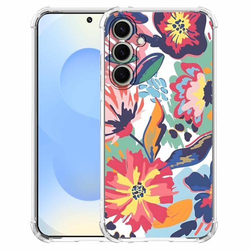 malegaon Schutzhülle für Samsung Galaxy S25 mit Aquarell-Blumenmalerei, ästhetische, weiche TPU-Schutzhülle für Galaxy S25 von malegaon