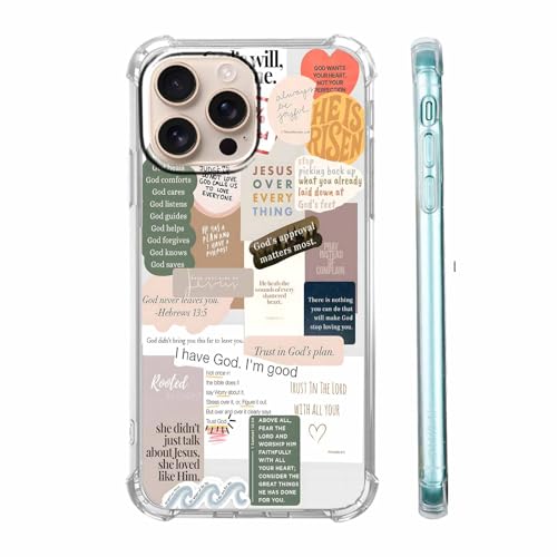 malegaon Schutzhülle mit Bibelversen für iPhone 16 Pro, Jesus inspirierende Zitate und Sprüche für Christen, weiche TPU-Schutzhülle, kompatibel mit iPhone 16 Pro, 16 cm (6,3 Zoll) von malegaon