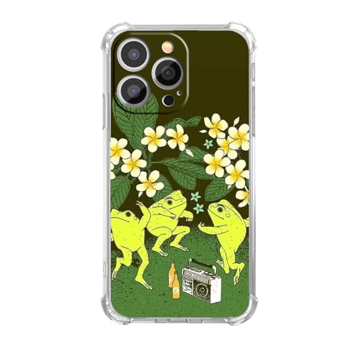 malegaon Tanzende Frösche Hülle für iPhone 13 Pro, Hippie Frösche Party Muster Handyhülle, weiche TPU Bumper Case kompatibel mit iPhone 13 Pro von malegaon