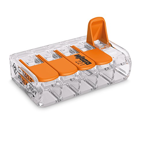 maman 10 x Wago 221-415 5-Wege-Terminalblock, Beige, Klemme, Kunststoff, Frei hängend von maman