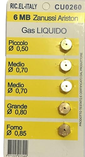 Set mit 5 Eisen für Flüssiggas 6 MB Zanussi Ariston Set mit 5 Eisen für Flüssiggas 6 MB Zanussi Ariston von mamon