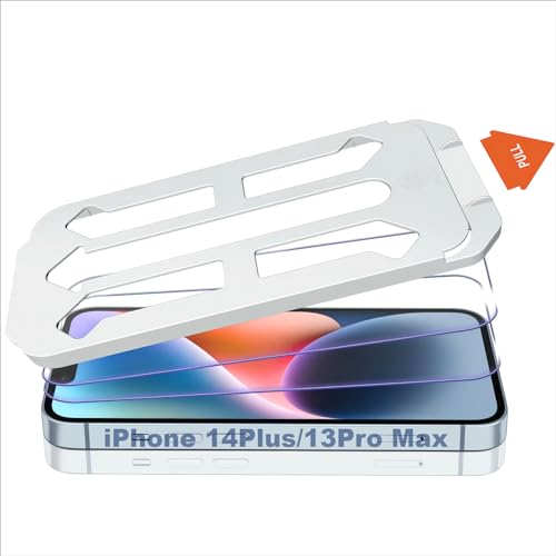 manlian für Panzerglas für iPhone 14 Plus, iPhone 13 Pro Max (6,7 Zoll), 2-Stück Panzer Schutz Glas, One-Touch-Installation Auto Dust-Elimination, Schutzfolie kompatibel mit iPhone 14 Plus/13 Pro Max von manlian