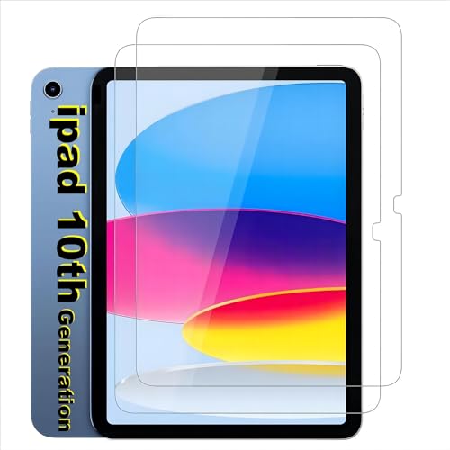 manlian 2-Stück für Panzerglas kompatibel mit Apple iPad 10 Generation 2022 10,9 Zoll, Gehärtetem Glas Displayschutzfolie. von manlian