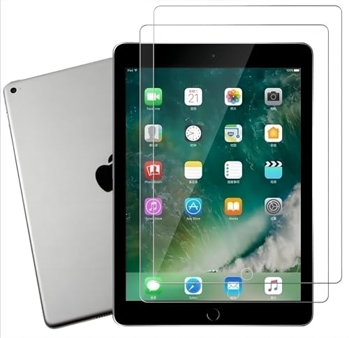 manlian 2-Stück für Panzerglas kompatibel mit Apple iPad 5/6 Generation, iPad Air 1/2, iPad Pro 9.7 Zoll. Gehärtetem Glas Displayschutzfolie. von manlian