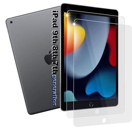 manlian 2 Stück für Panzerglas kompatibel mit Apple iPad 9th/ 8th/ 7th Generation 10,2 zoll (2021/2020/2019). Gehärtetem Glas Displayschutzfolie. von manlian