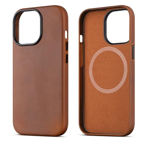 maogoam für iPhone 13 Pro Tasche Leder, Echtes Crazy Horse Leder Etui für iPhone 13 Pro, Kompatibel mit MagSafe, Indiana-Jones Style, Braun maogoam für iPhone 13 Pro Tasche Leder, Echtes Crazy Horse Leder Etui für iPhone 13 Pro, Kompatibel mit MagSafe, Indiana-Jones Style, Braun von maogoam