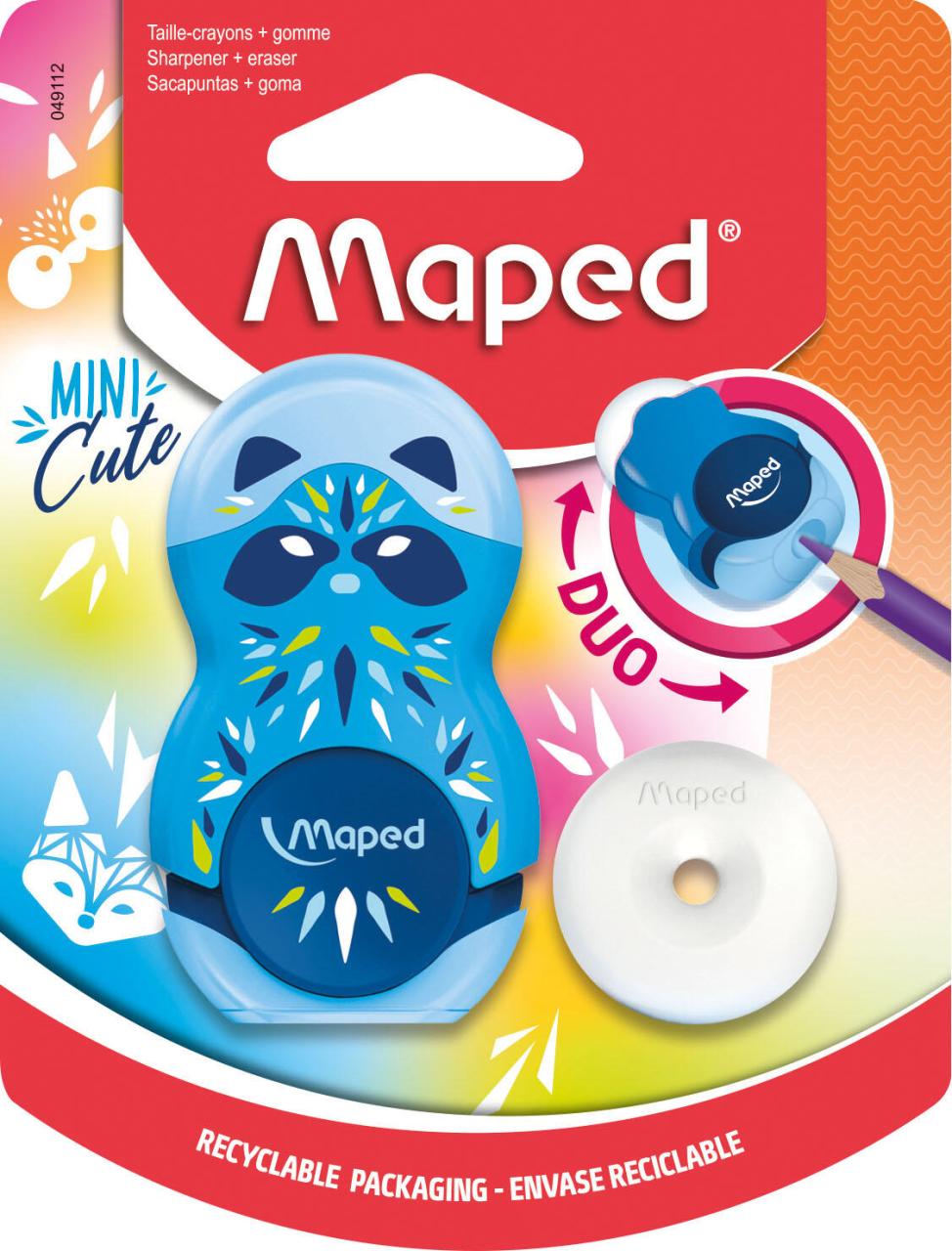 Maped Radierer/Anspitzer 1St Radiergummi blau, pink, grün von maped