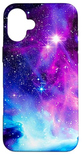 Galaxy Nebula Weltraum Universum Sterne Galaxie Lila Blau Hülle für iPhone 16 Plus von marabonsDesignsForGalaxyFans