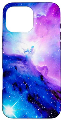 Galaxy Nebula Weltraum Universum Sterne Galaxie Lila Blau Hülle für iPhone 16 Pro Max von marabonsDesignsForGalaxyFans