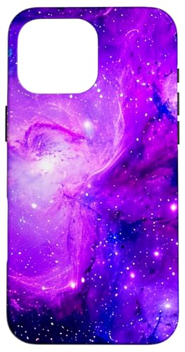 Galaxy Nebula Weltraum Universum Sterne Galaxie Lila Blau Hülle für iPhone 16 Pro Max von marabonsDesignsForGalaxyFans