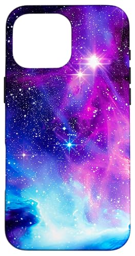 Galaxy Nebula Weltraum Universum Sterne Galaxie Lila Blau Hülle für iPhone 16 Pro Max von marabonsDesignsForGalaxyFans