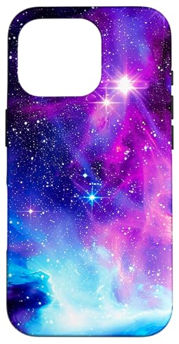 Galaxy Nebula Weltraum Universum Sterne Galaxie Lila Blau Hülle für iPhone 16 Pro von marabonsDesignsForGalaxyFans
