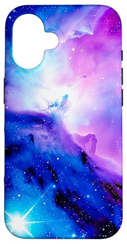 Galaxy Nebula Weltraum Universum Sterne Galaxie Lila Blau Hülle für iPhone 16 von marabonsDesignsForGalaxyFans