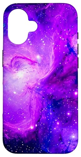 Galaxy Nebula Weltraum Universum Sterne Galaxie Lila Blau Hülle für iPhone 16 von marabonsDesignsForGalaxyFans