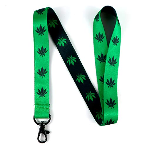Marijuana Wendbares Schlüsselband mit Verschluss – Cannabisblatt ID Lanyard für Schlüssel Abzeichen Namensschild Pfeife – Pot Leaf ID Halter Schlüsselanhänger für Damen Herren Pothead (schwarz/grün Marijuana Wendbares Schlüsselband mit Verschluss – Cannabisblatt ID Lanyard für Schlüssel Abzeichen Namensschild Pfeife – Pot Leaf ID Halter Schlüsselanhänger für Damen Herren Pothead (schwarz/grün von EASTEX