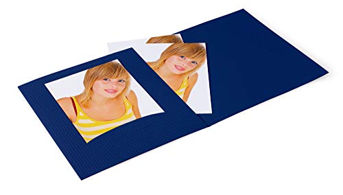 Marthiesens® 100 Stück Bildmappen mit zwei Einsteckschlitzen für Bilder im Format 3,5 x 4,5 cm oder 8 x 11 cm mit DVD-Fach (ohne Passepartout) blau von marthiesens