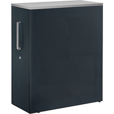 Hochauszugschrank, Thekenelement links stehend, Höhe 1250 mm, anthrazitgrau Hochauszugschrank, Thekenelement links stehend, Höhe 1250 mm, anthrazitgrau von mauser