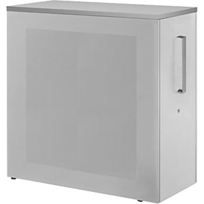 Hochauszugschrank, Thekenelement rechts stehend, Höhe 1025 mm, lichtgrau Hochauszugschrank, Thekenelement rechts stehend, Höhe 1025 mm, lichtgrau von mauser