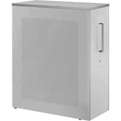 Hochauszugschrank, Thekenelement rechts stehend, Höhe 1250 mm, lichtgrau Hochauszugschrank, Thekenelement rechts stehend, Höhe 1250 mm, lichtgrau von mauser