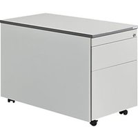 Rollcontainer mit 1 Schublade und 1 Hängeregistraturschub, lichtgrau Rollcontainer mit 1 Schublade und 1 Hängeregistraturschub, lichtgrau von mauser