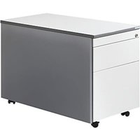 Rollcontainer mit 1 Schublade und 1 Hängeregistraturschub, weißalu / reinweiß Rollcontainer mit 1 Schublade und 1 Hängeregistraturschub, weißalu / reinweiß von mauser