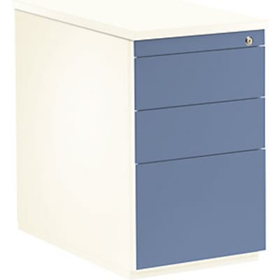 Schubladencontainer,720x800mm, 2xMaterialschub, Hängeregistratur, weiß/blau von mauser
