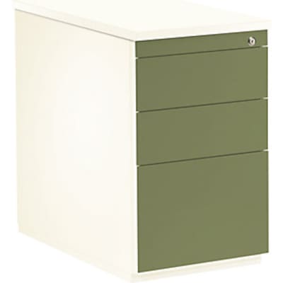 Schubladencontainer,720x800mm, 2xMaterialschub, Hängeregistratur, weiß/grün von mauser