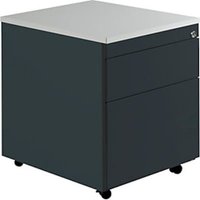Schubladencontainer m. Rollen, 579x600, 1 Schub, 1 Hängereg., anthrazit/lichtgr Schubladencontainer m. Rollen, 579x600, 1 Schub, 1 Hängereg., anthrazit/lichtgr von mauser