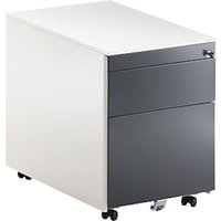 Schubladencontainer m.Rollen, 570x600, 1 Materials., 1 Hängereg., weiß/anthrazit Schubladencontainer m.Rollen, 570x600, 1 Materials., 1 Hängereg., weiß/anthrazit von mauser