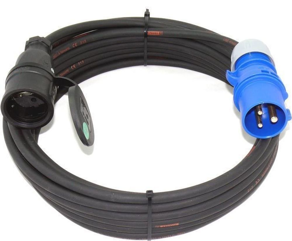 maxgo® CEE Adapter auf PCE Schuko Vollgummi TITANEX H07RN-F 3G2,5 3x2,5 45m Elektro-Kabel, (4500 cm), 3x2.5mm² von maxgo®