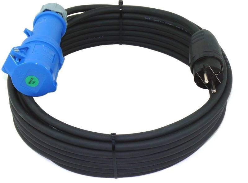 maxgo® CEE Adapterkabel Kupplung auf Schuko Stecker IP44 H07RN-F 3G1,5 1m Elektro-Kabel, (100 cm) von maxgo®