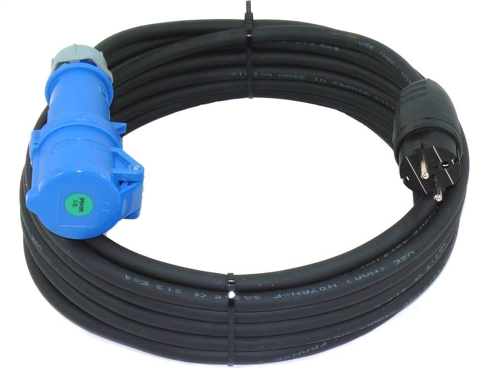 maxgo® CEE Adapterkabel Kupplung auf Schuko Stecker IP44 H07RN-F 3G2,5 0,5m Elektro-Kabel, (50 cm) von maxgo®