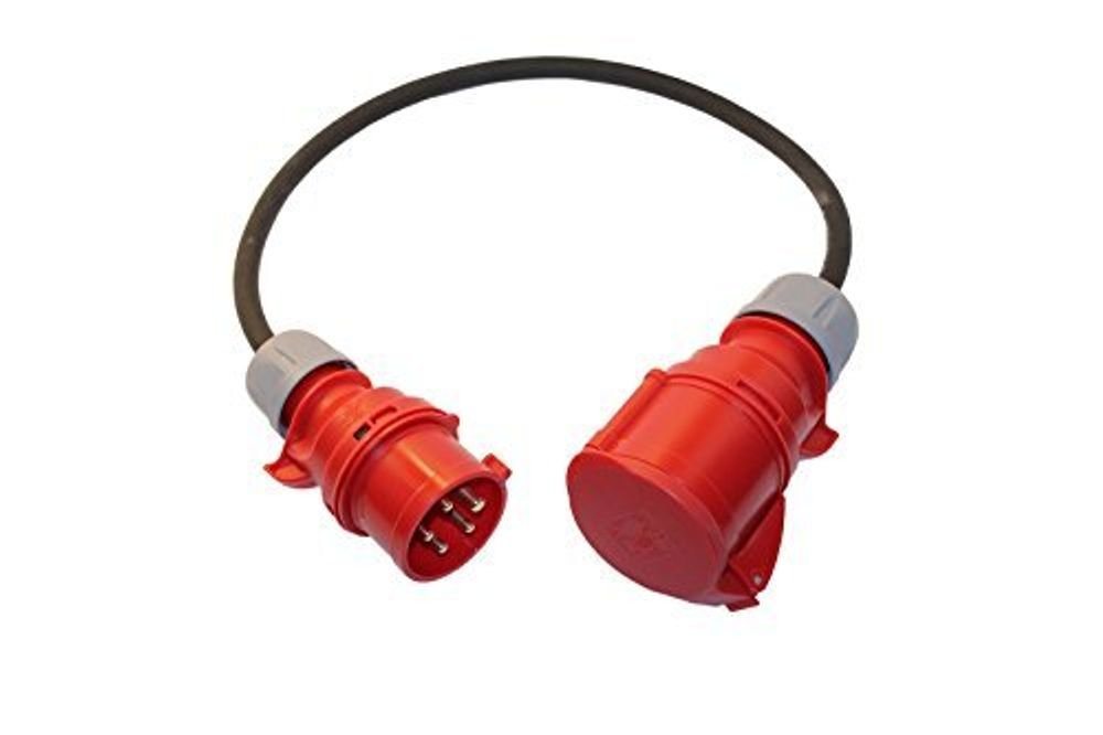 maxgo® CEE Adapterleitung 400V 16A Stecker auf 32A Dose 5G1,5 H07RN-F 0,5m Elektro-Kabel von maxgo®