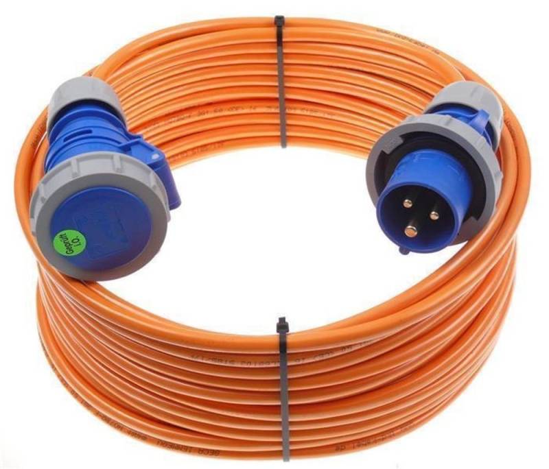 maxgo® CEE Camping Caravan Verlängerung H07BQ-F PUR 3G1,5 Wasserdicht IP67 Elektro-Kabel, (1500 cm), 3G1.5/ 5m von maxgo®
