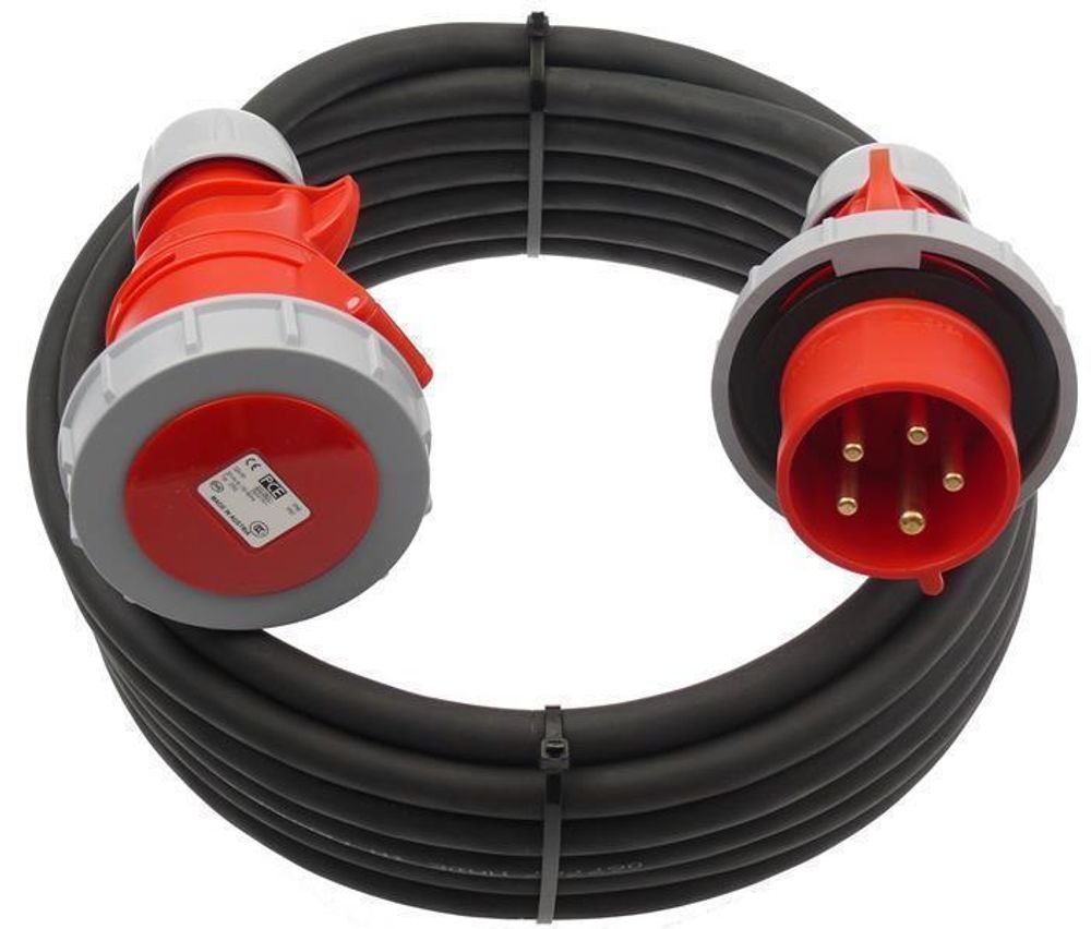 maxgo® CEE Verlängerungskabel Starkstrom wasserdicht 5G4 5x4 32A PCE IP67 45m Elektro-Kabel, (4500 cm), 5G4/ 45m von maxgo®