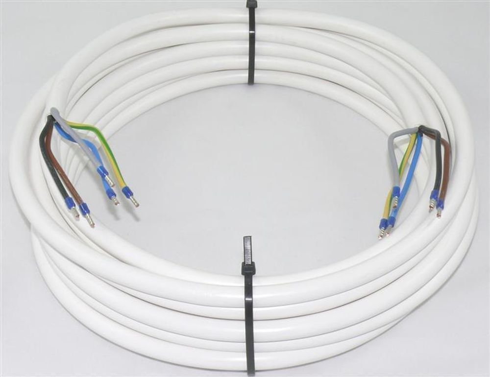 maxgo® Herd-Anschlussleitung Weiß H05VV-F 5G2,5 5x2,5 Ceranfeld 40m Elektro-Kabel, (4000 cm) von maxgo®