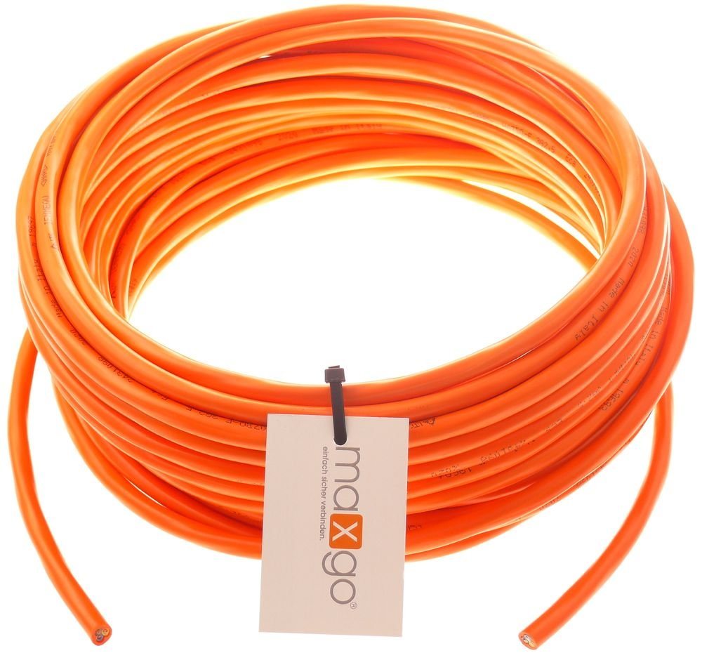 maxgo® PUR-Leitung H07BQ-F Orange 3G1,5 (3x1,5 mm) 40m Elektro-Kabel, (4000 cm), 40m von maxgo®