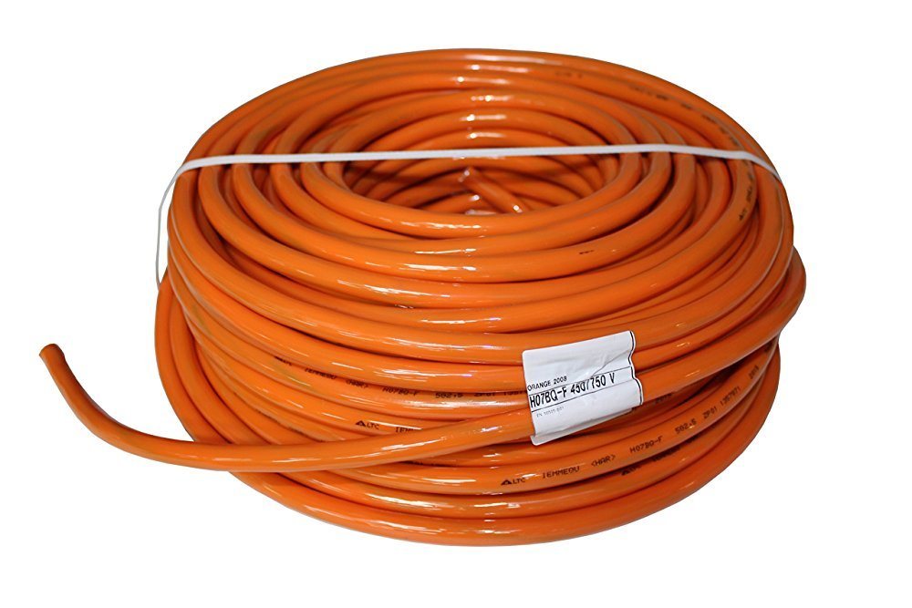 maxgo® PUR-Leitung H07BQ-F Orange 5G1,5 (5x1,5 mm) 40m Elektro-Kabel, (4000 cm), 40m von maxgo®