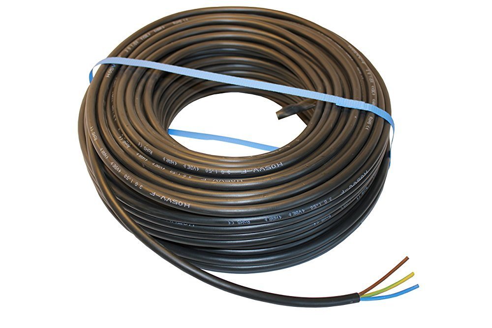 maxgo® PVC Schlauchleitung H05VV-F 3G1,5 3x1,5 schwarz 40m Elektro-Kabel, (4000 cm) von maxgo®