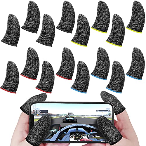 Maxin 40 Stück PUBG Mobile Game Finger Sleeves, Daumenschutz/Touchscreen Finger Sleeves/Anti-Sweat Atmungsaktiv/Nahtlos Touchscreen（4 Farbe） von maxin