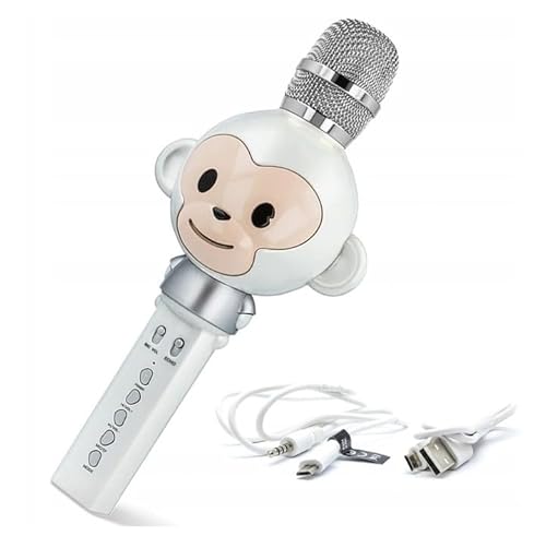 maxlife Bluetooth Kinder Mikrofon mit Lautsprecher Weiß Äffchen - Stimmenverzerrer Mikrofon Kinder mit Echo und Equalizer - Ideal Karaoke Mikrofon Kinder - Kompatibel mit Bluetooth Android iOS maxlife Bluetooth Kinder Mikrofon mit Lautsprecher Weiß Äffchen - Stimmenverzerrer Mikrofon Kinder mit Echo und Equalizer - Ideal Karaoke Mikrofon Kinder - Kompatibel mit Bluetooth Android iOS von maxlife