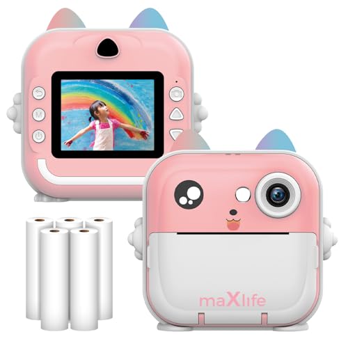 Maxlife Kinderkamera Sofortbildkamera Rosa - Kinder Fotoapparat mit Druckpapier - Full HD Videoaufnahmen - Kreative Kamera mit Sofortbild Ausdruck von Fotos Notizen Aufklebern und Etiketten - 2.4 Zoll Maxlife Kinderkamera Sofortbildkamera Rosa - Kinder Fotoapparat mit Druckpapier - Full HD Videoaufnahmen - Kreative Kamera mit Sofortbild Ausdruck von Fotos Notizen Aufklebern und Etiketten - 2.4 Zoll von maxlife