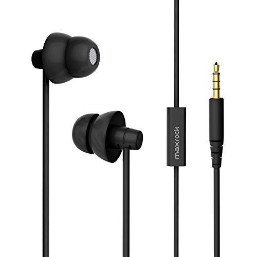MAXROCK Kabelgebundene In-Ear-Kopfhörer, Sport-Kopfhörer, Stereo, Geräuschunterdrückung, Schwarz von maxrock